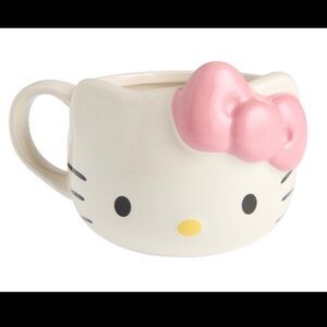 Hello Kitty Face Figural Pink Bow Ceramic Mug